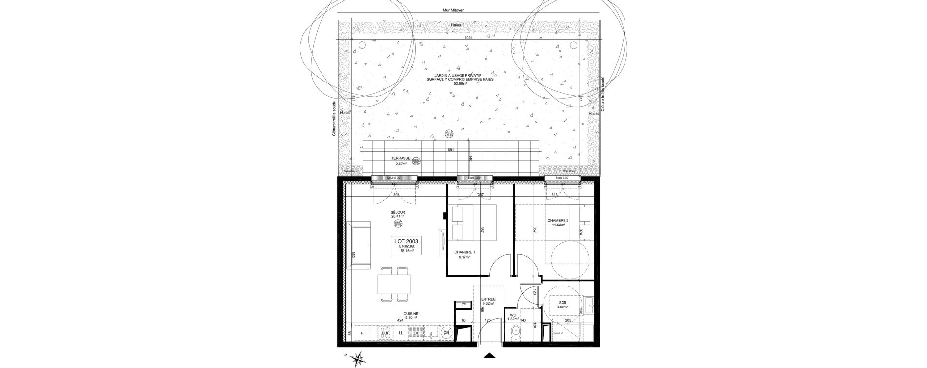 Appartement T3 de 57,90 m2 &agrave; Creil Centre