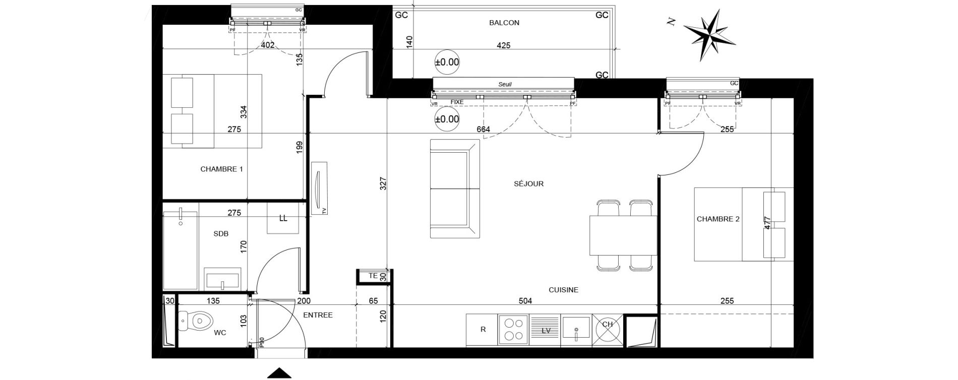 Appartement T3 de 61,24 m2 &agrave; Creil Centre