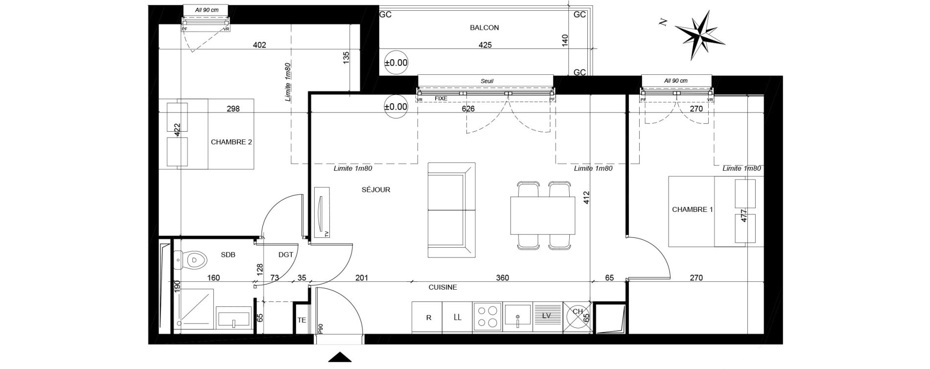 Appartement T3 de 52,17 m2 &agrave; Creil Centre