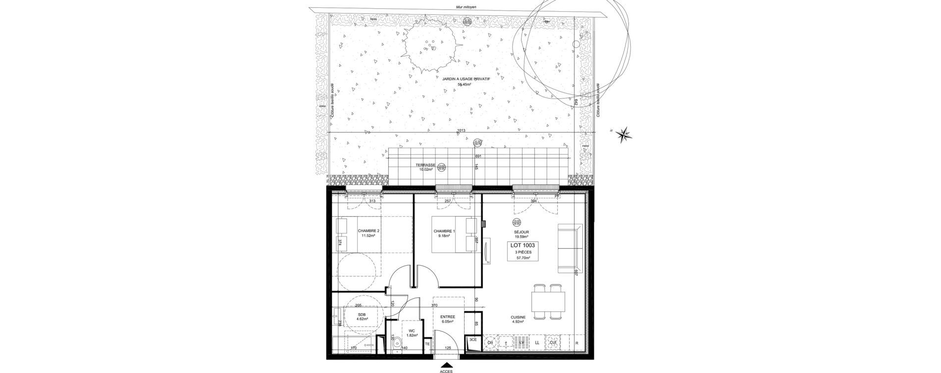 Appartement T3 de 57,70 m2 &agrave; Creil Centre