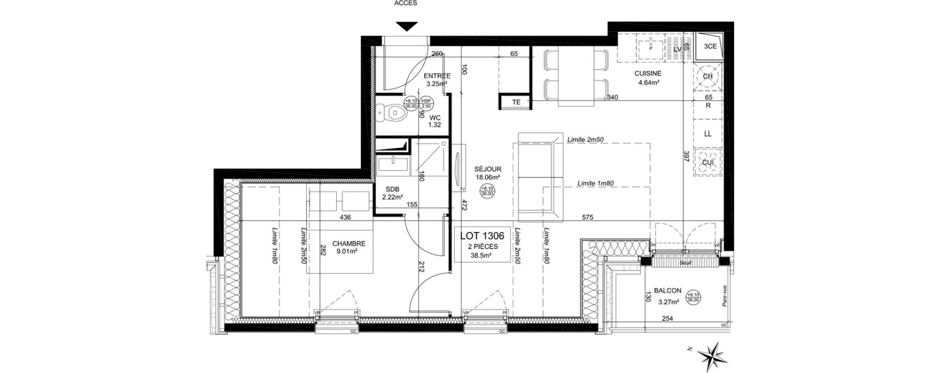Appartement T2 de 38,50 m2 &agrave; Creil Centre