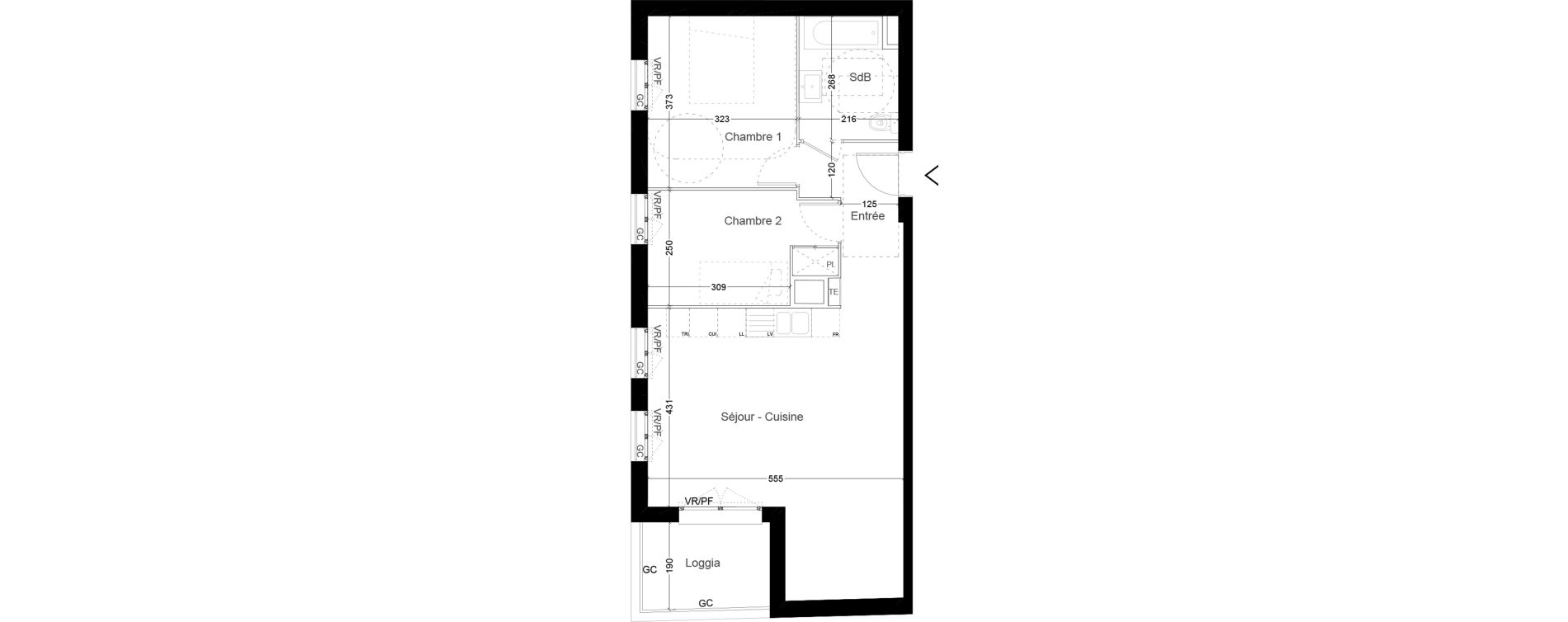 Appartement T3 de 61,80 m2 &agrave; Creil Centre