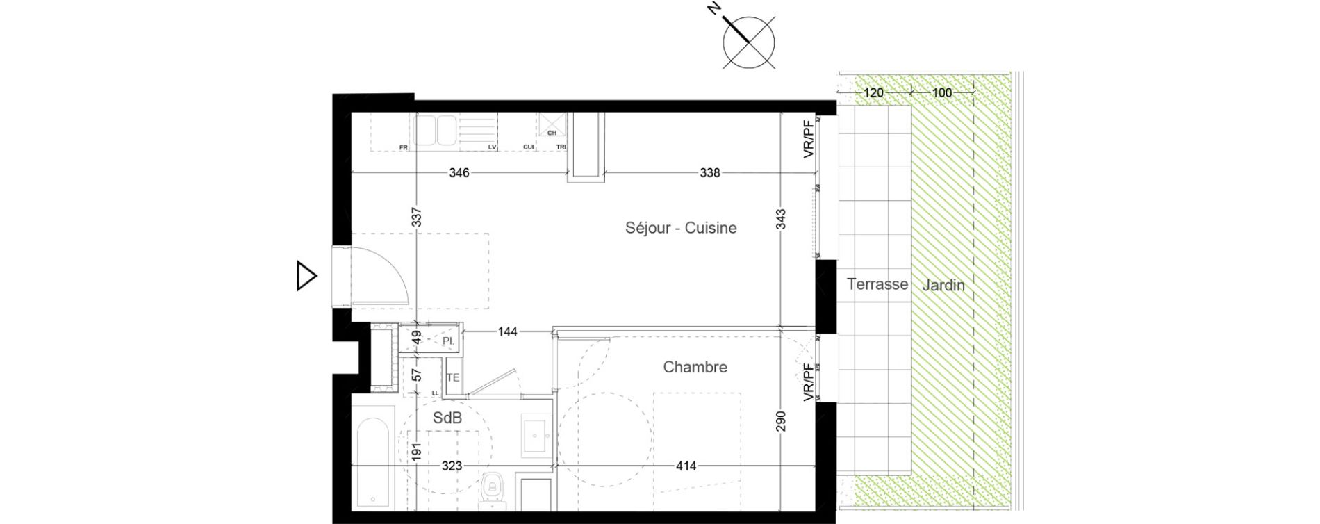 Appartement T2 de 44,70 m2 &agrave; Creil Centre