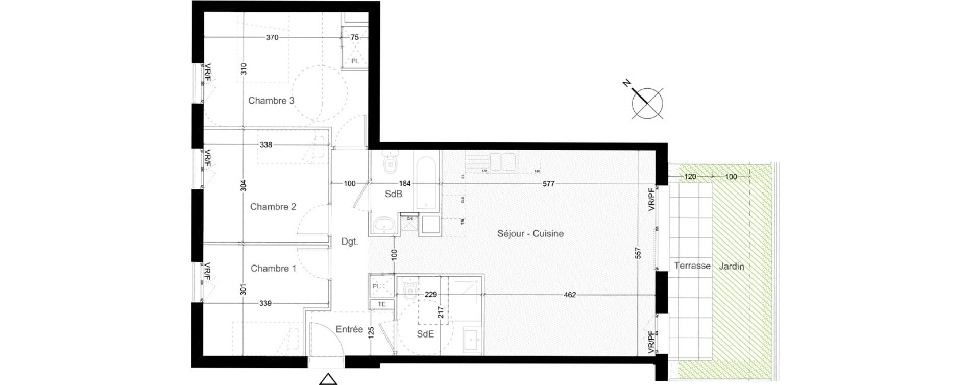 Appartement T4 de 81,60 m2 &agrave; Creil Centre