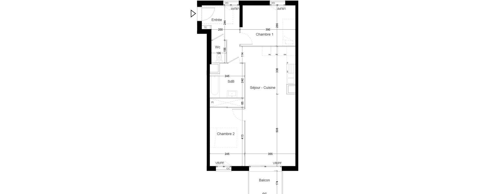 Appartement T3 de 66,80 m2 &agrave; Creil Centre