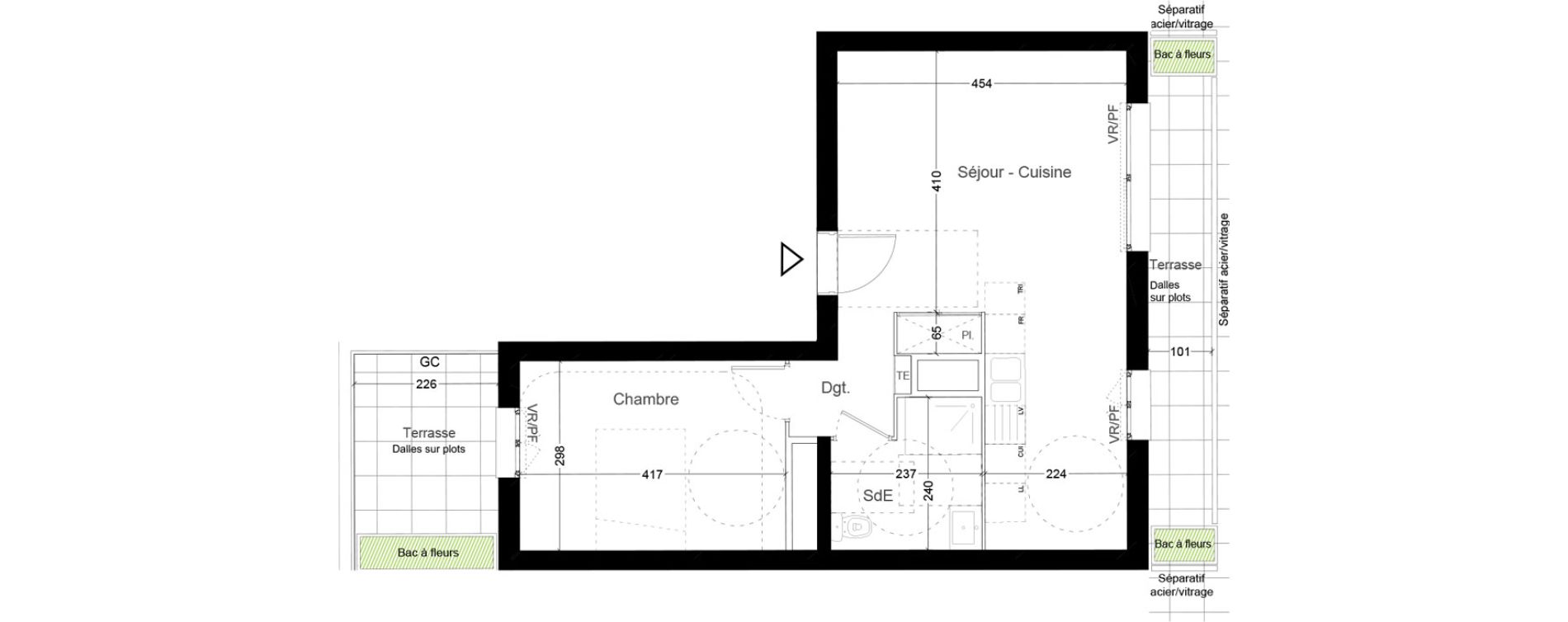 Appartement T2 de 47,80 m2 &agrave; Creil Centre
