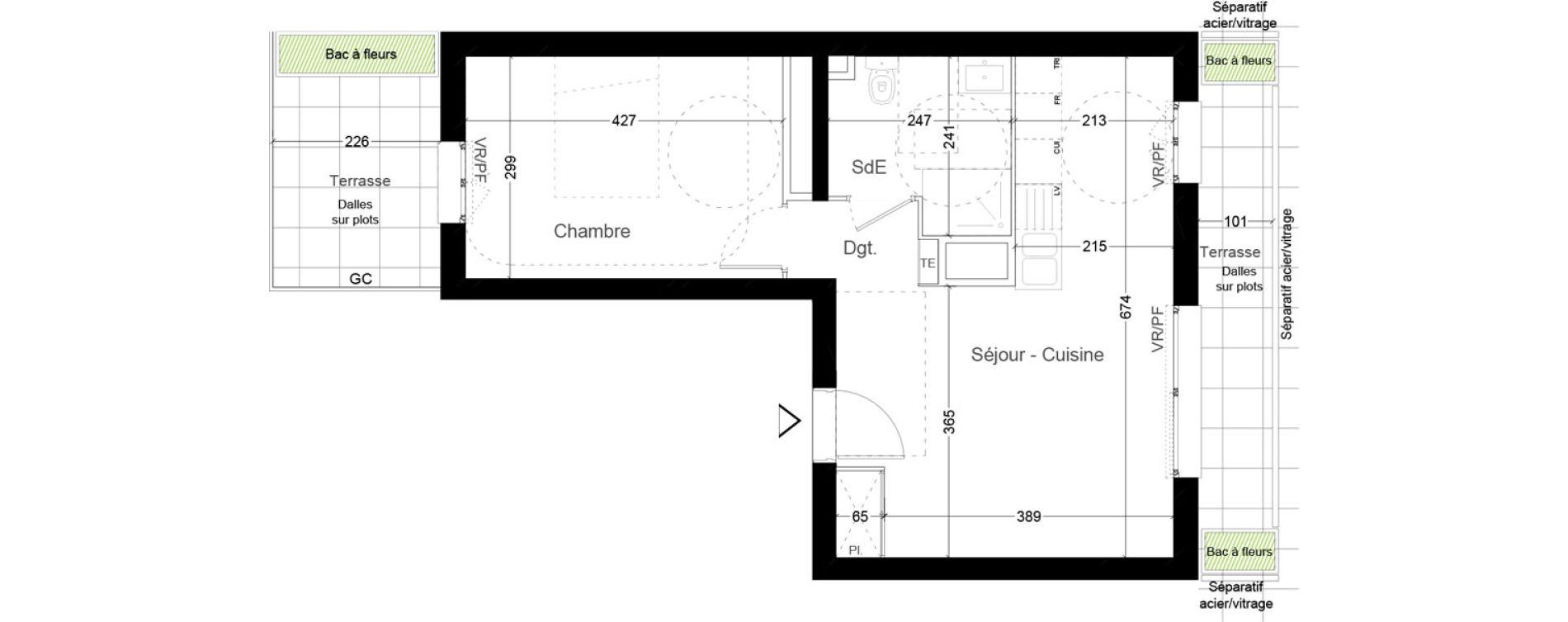 Appartement T2 de 43,20 m2 &agrave; Creil Centre