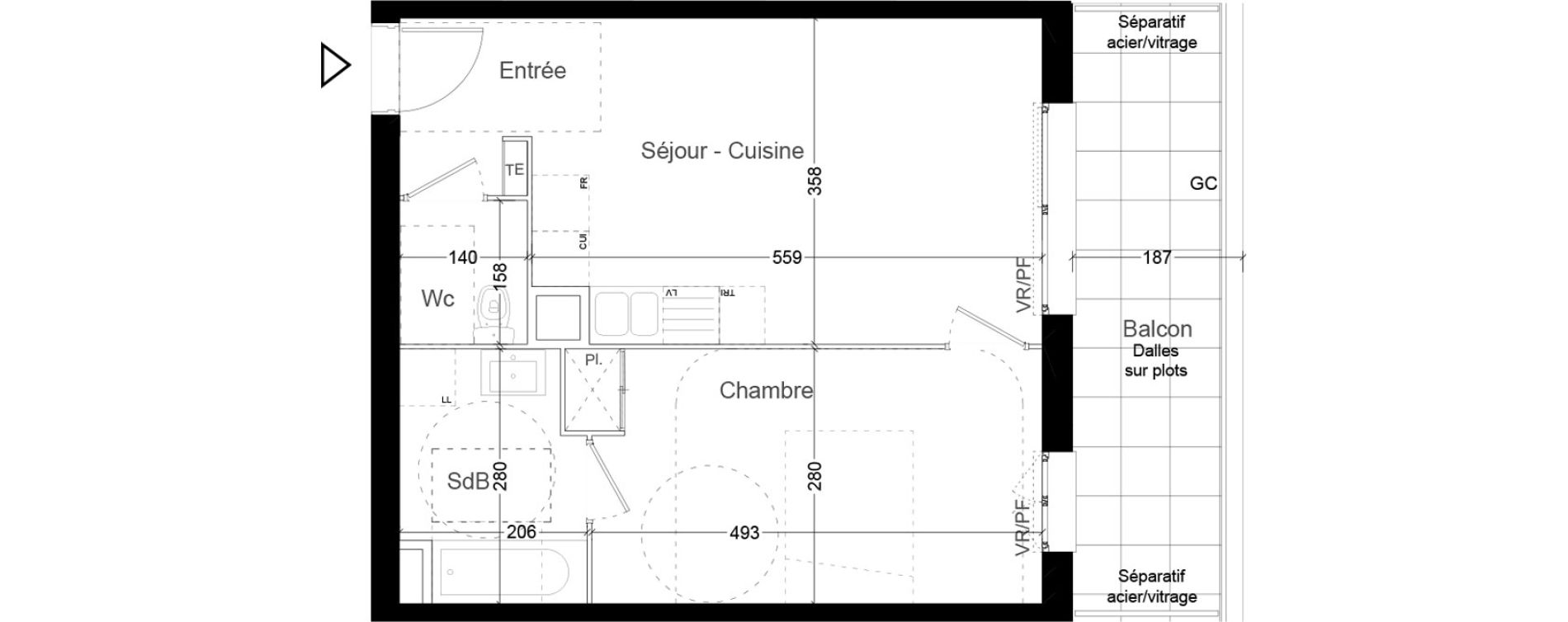 Appartement T2 de 43,60 m2 &agrave; Creil Centre