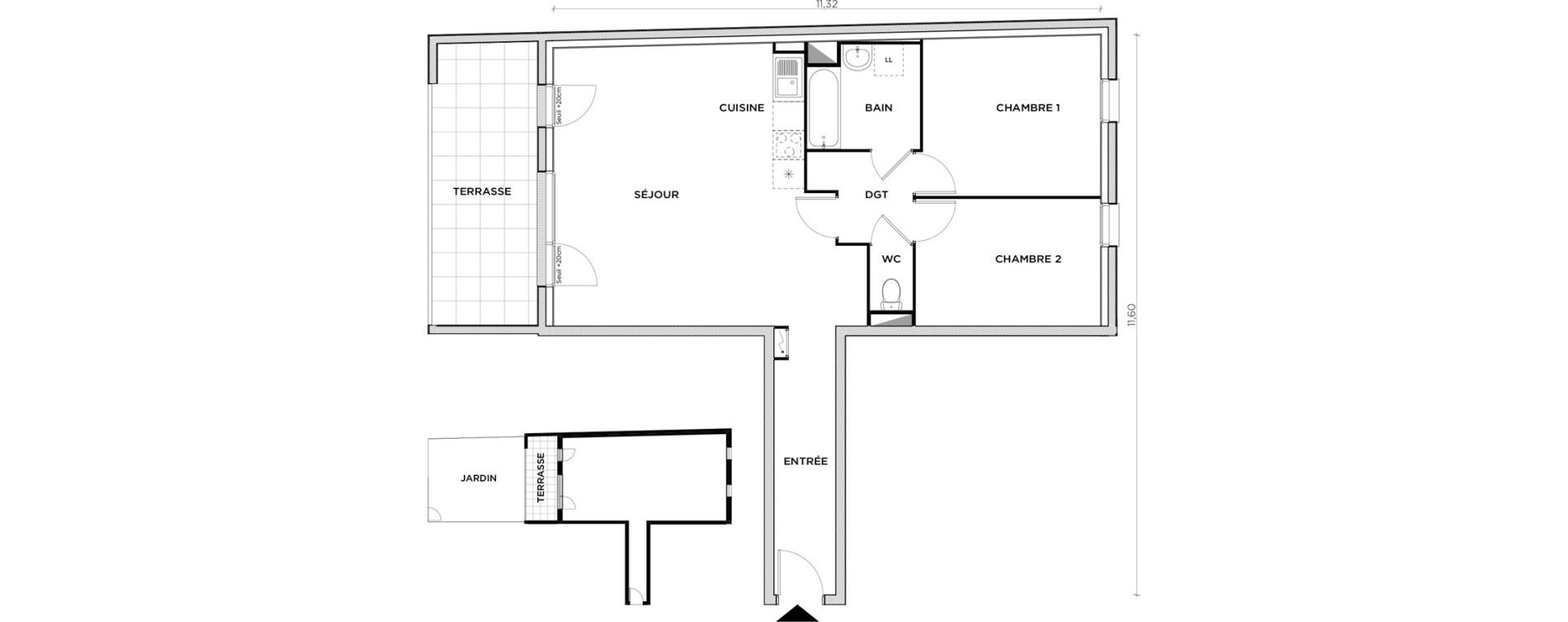 Appartement T3 de 71,66 m2 &agrave; Creil Centre