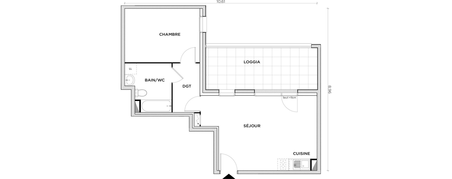 Appartement T2 de 46,27 m2 &agrave; Creil Centre