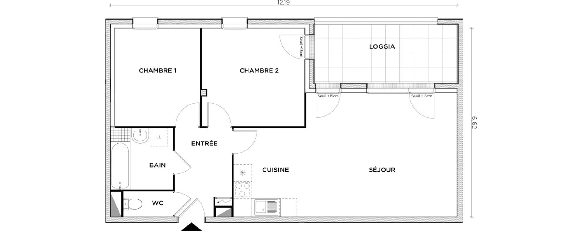 Appartement T3 de 66,23 m2 &agrave; Creil Centre