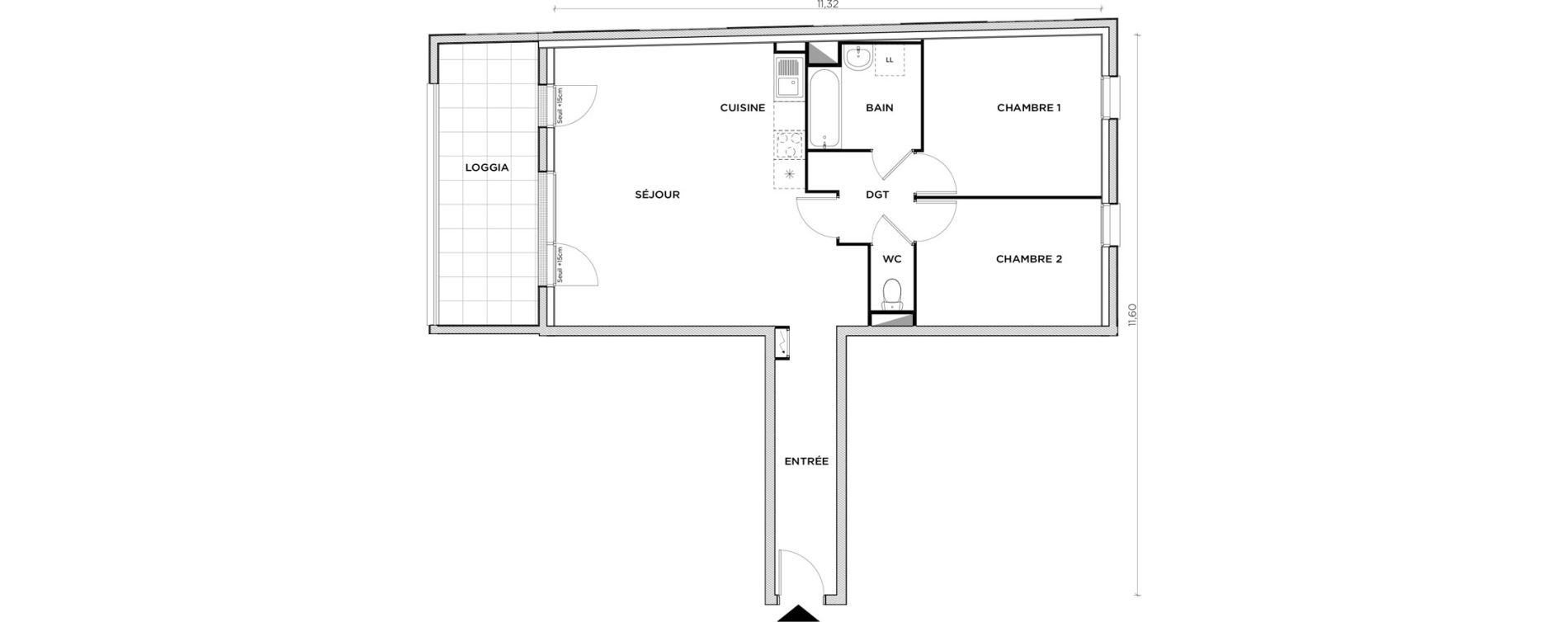 Appartement T3 de 71,66 m2 &agrave; Creil Centre