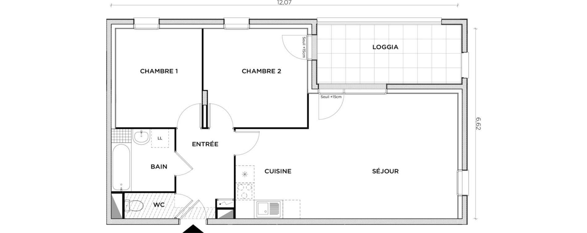 Appartement T3 de 65,56 m2 &agrave; Creil Centre