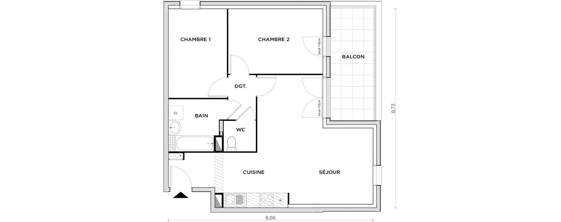 Appartement T3 de 62,39 m2 &agrave; Creil Centre