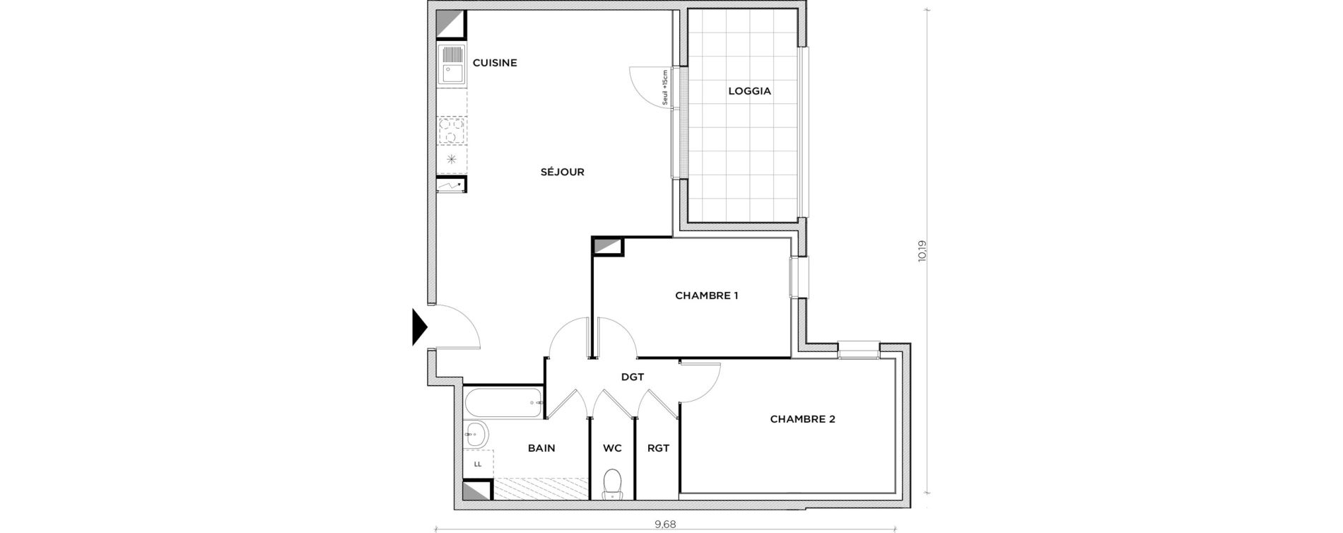 Appartement T3 de 67,47 m2 &agrave; Creil Centre