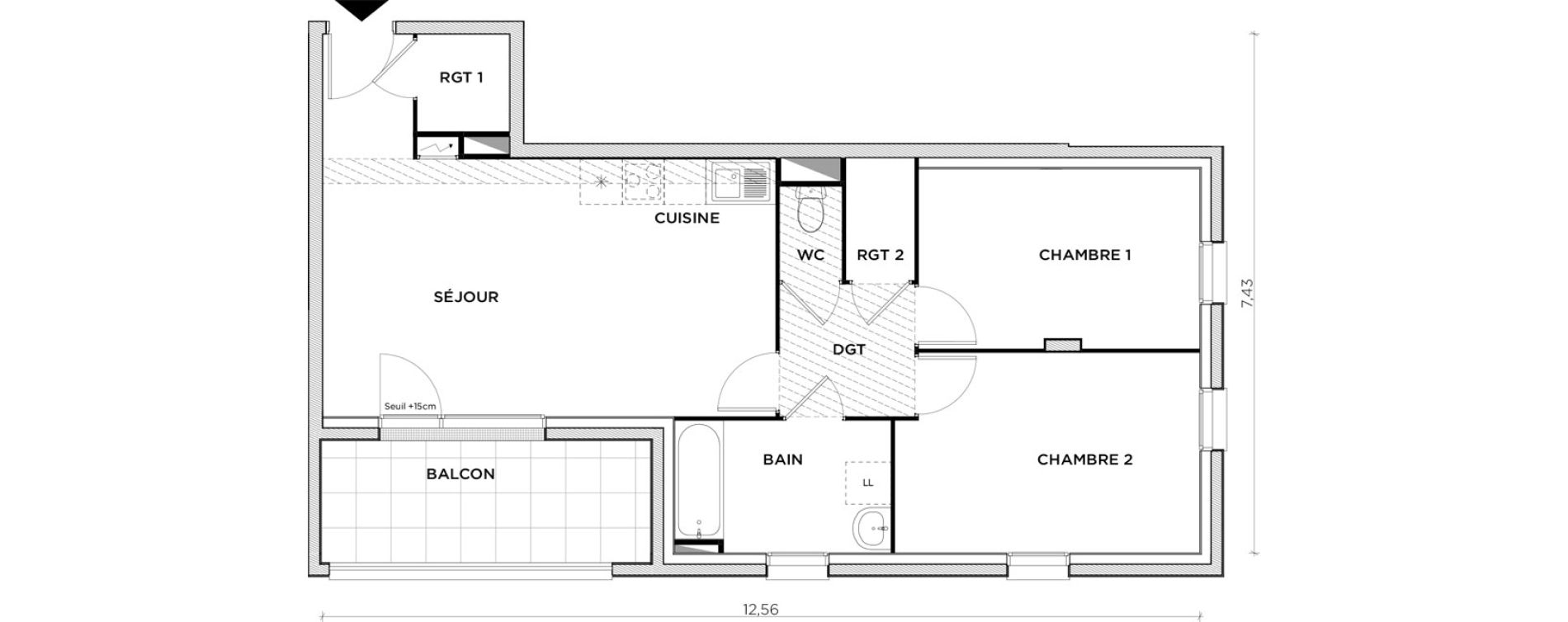 Appartement T3 de 63,06 m2 &agrave; Creil Centre