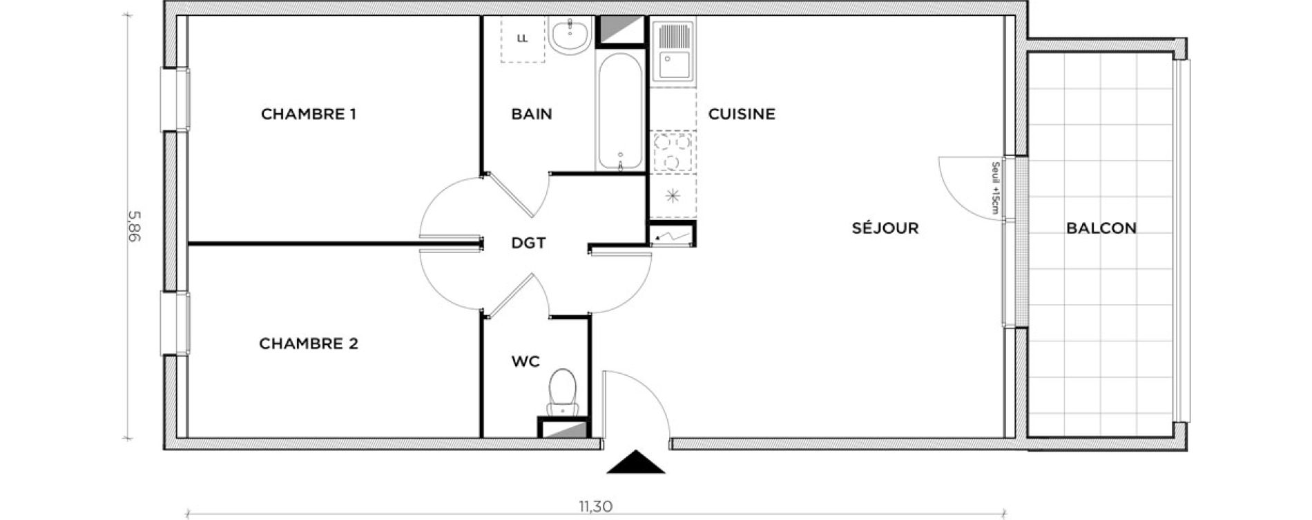 Appartement T3 de 64,44 m2 &agrave; Creil Centre