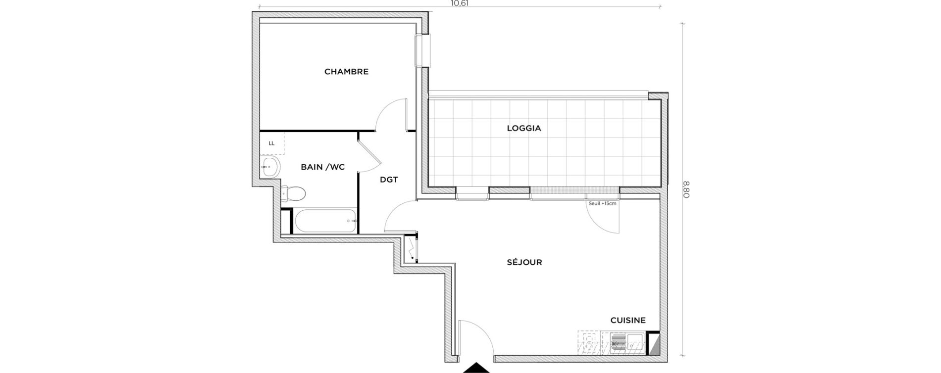 Appartement T2 de 45,60 m2 &agrave; Creil Centre