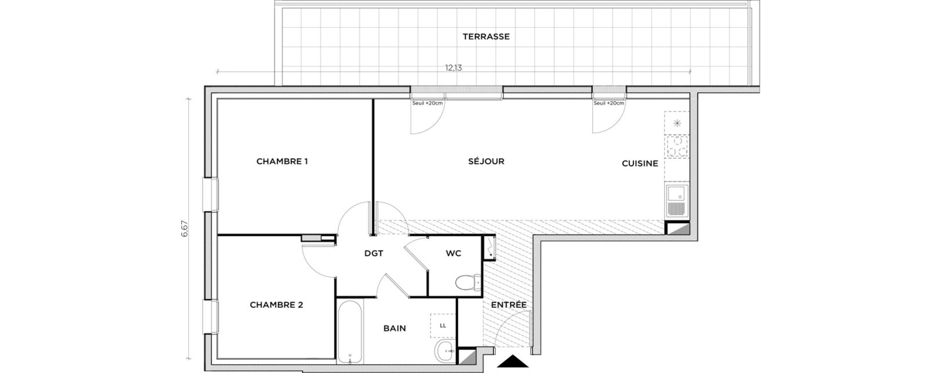 Appartement T3 de 66,35 m2 &agrave; Creil Centre