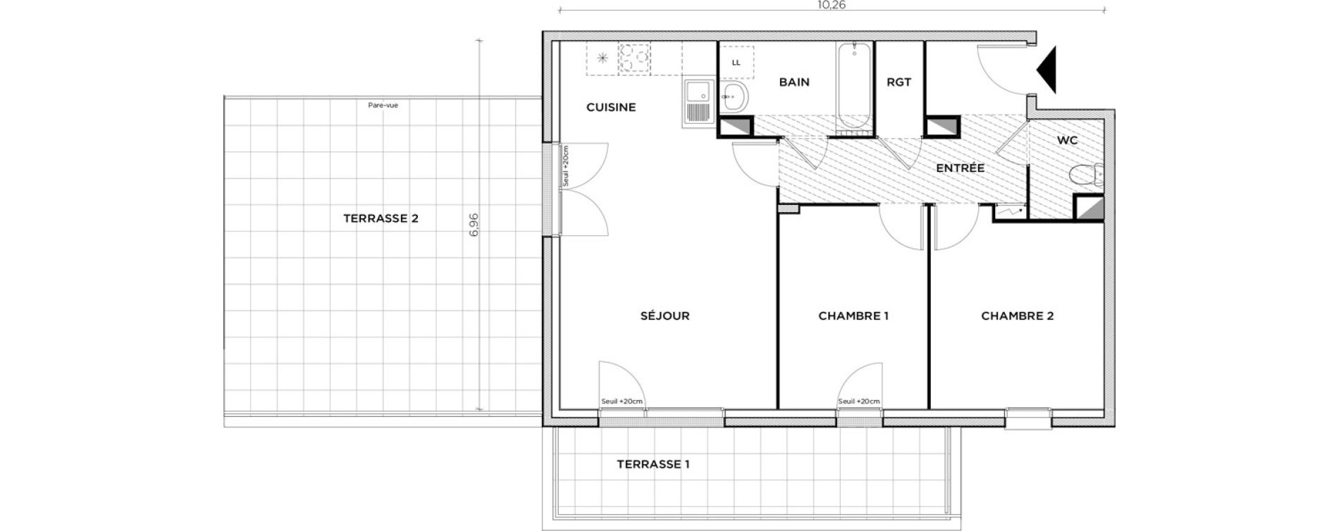 Appartement T3 de 66,84 m2 &agrave; Creil Centre