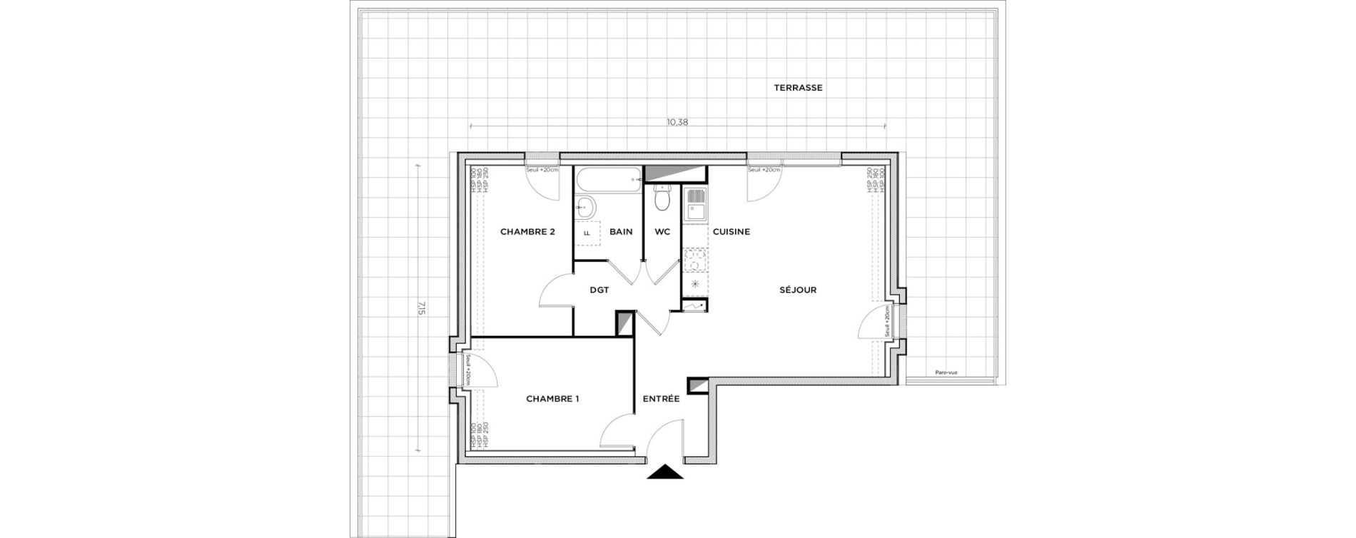 Appartement T3 de 62,61 m2 &agrave; Creil Centre