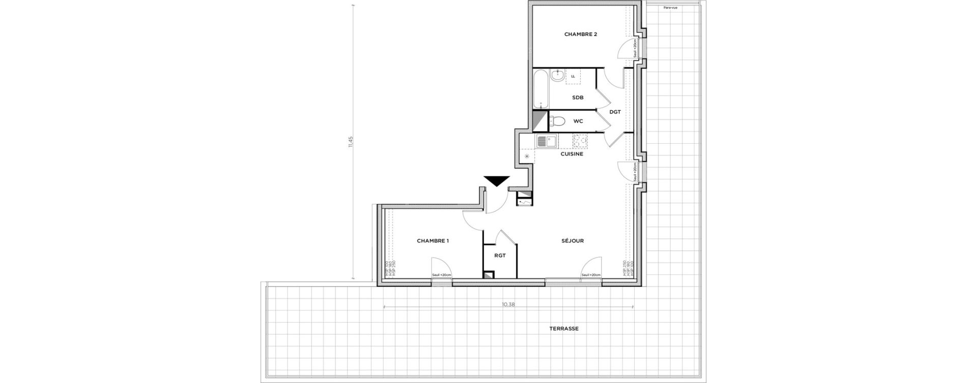 Appartement T3 de 64,83 m2 &agrave; Creil Centre