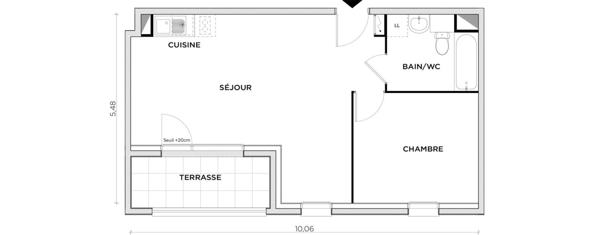 Appartement T2 de 46,56 m2 &agrave; Creil Centre