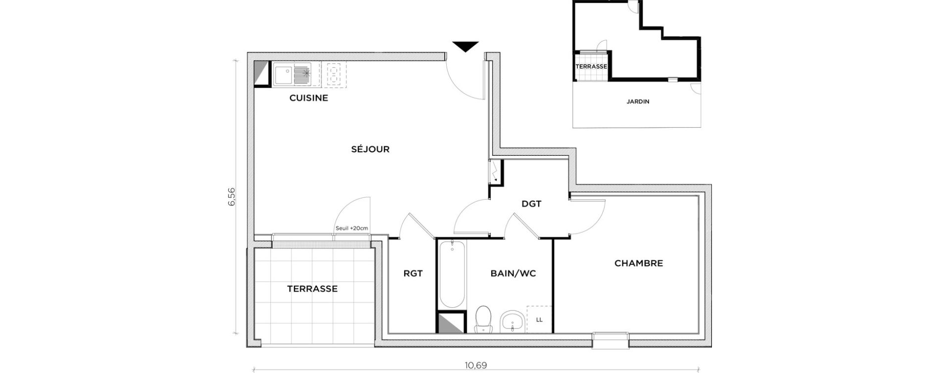 Appartement T2 de 46,20 m2 &agrave; Creil Centre