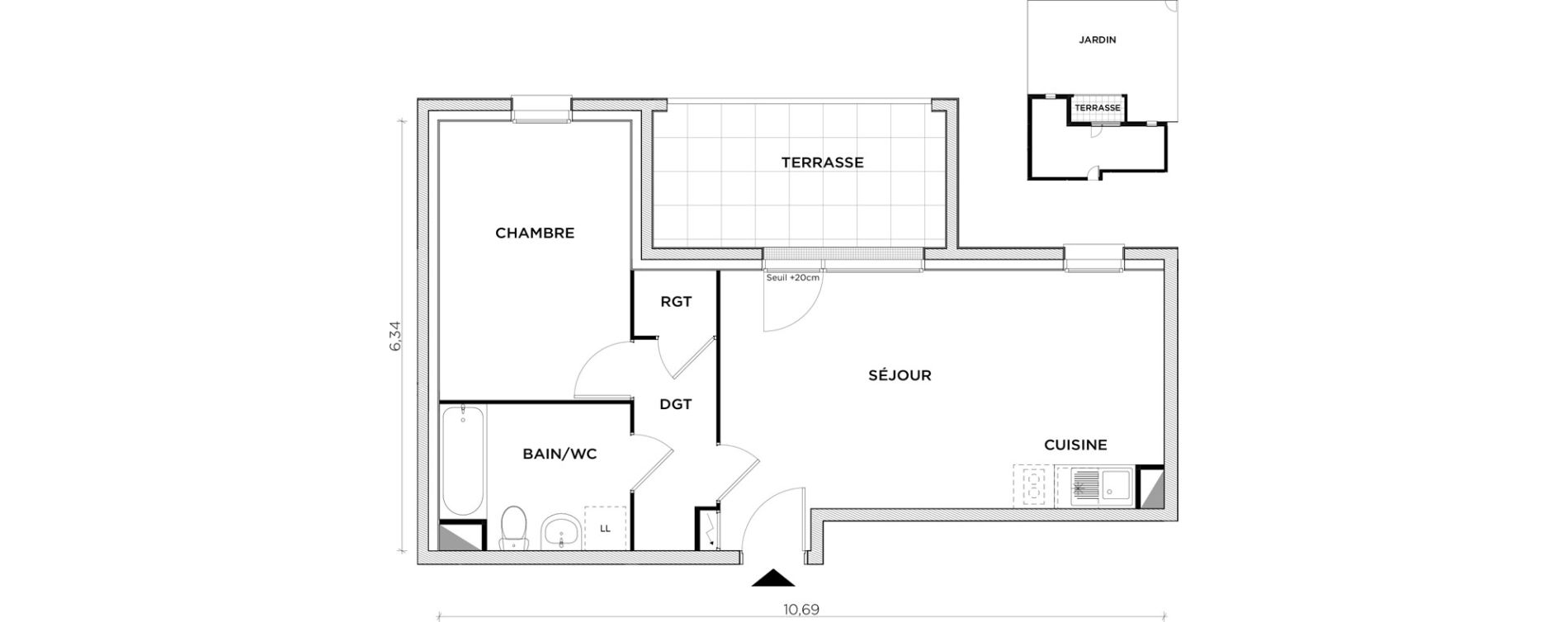 Appartement T2 de 45,81 m2 &agrave; Creil Centre