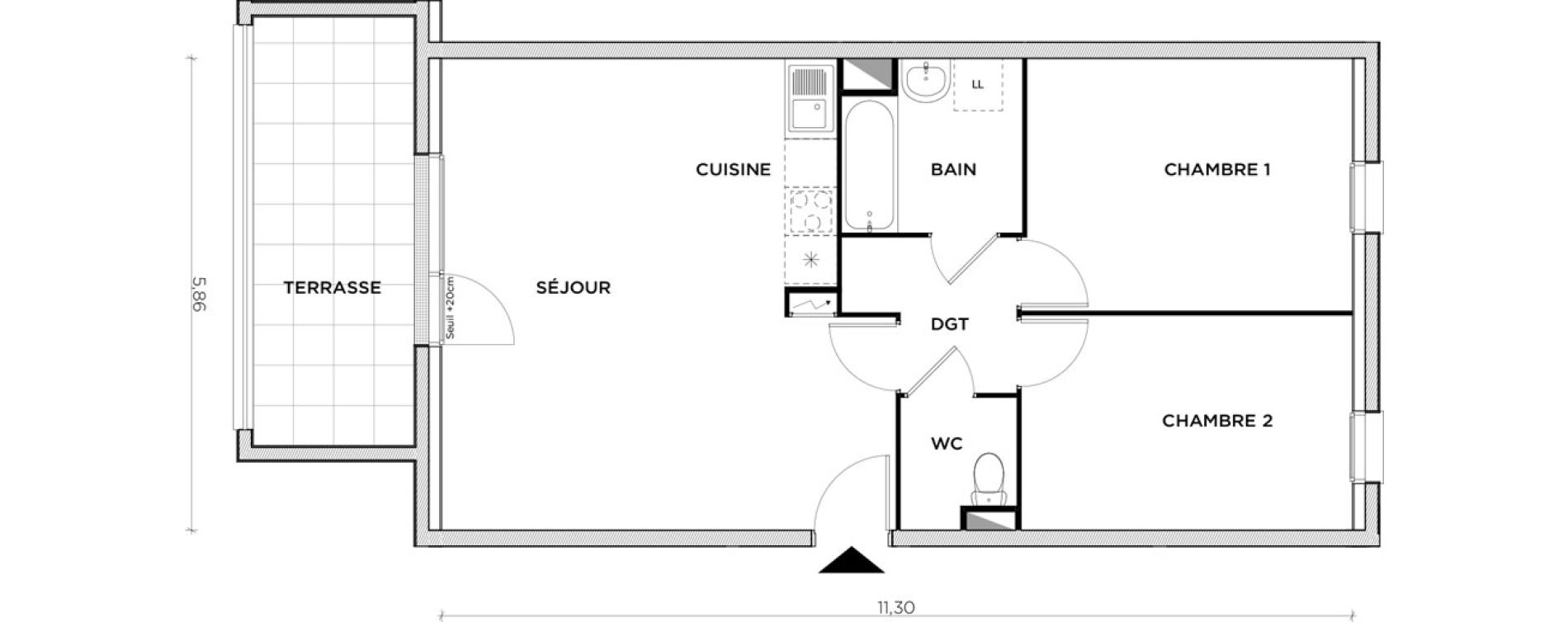 Appartement T3 de 64,40 m2 &agrave; Creil Centre