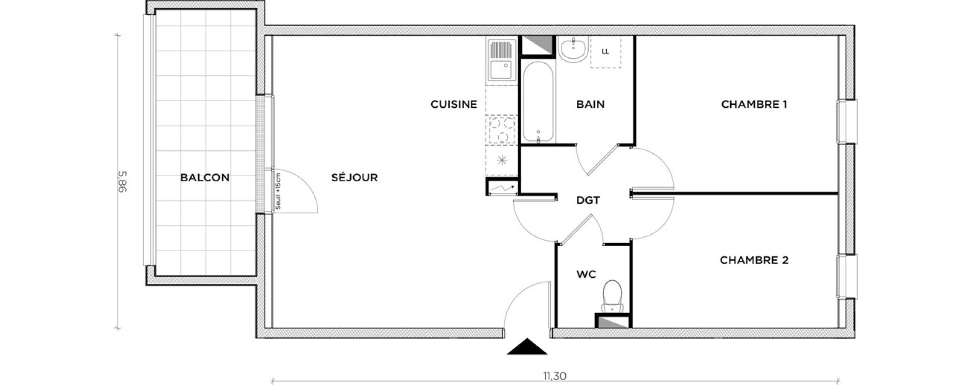 Appartement T3 de 64,40 m2 &agrave; Creil Centre