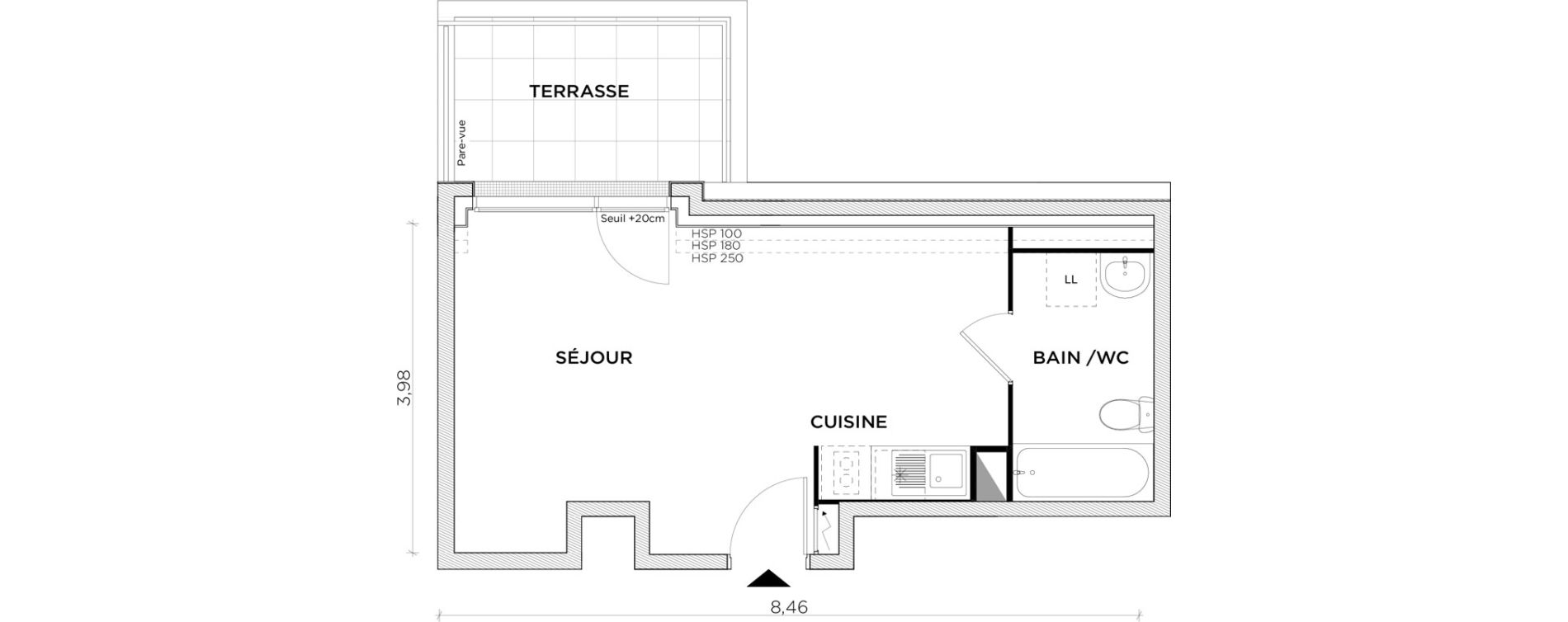 Appartement T1 de 28,99 m2 &agrave; Creil Centre