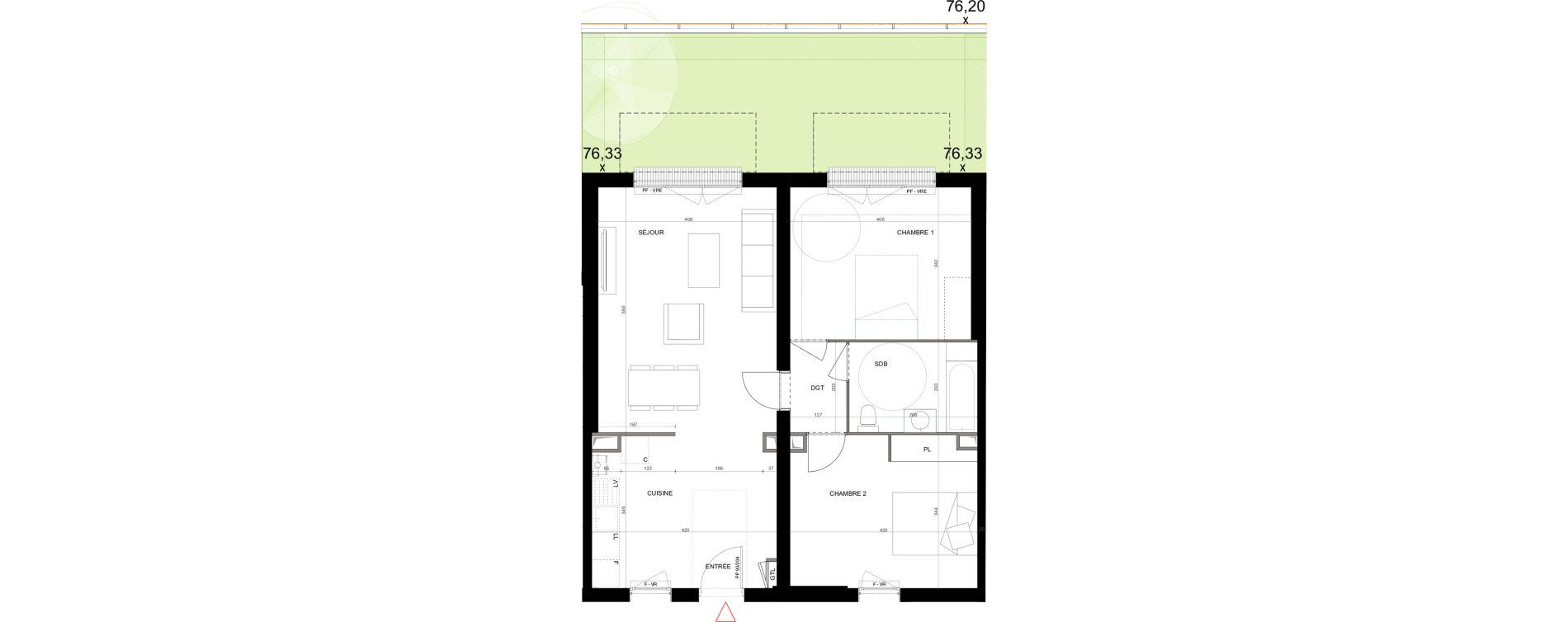 Appartement T3 de 72,68 m2 &agrave; Creil Rouher