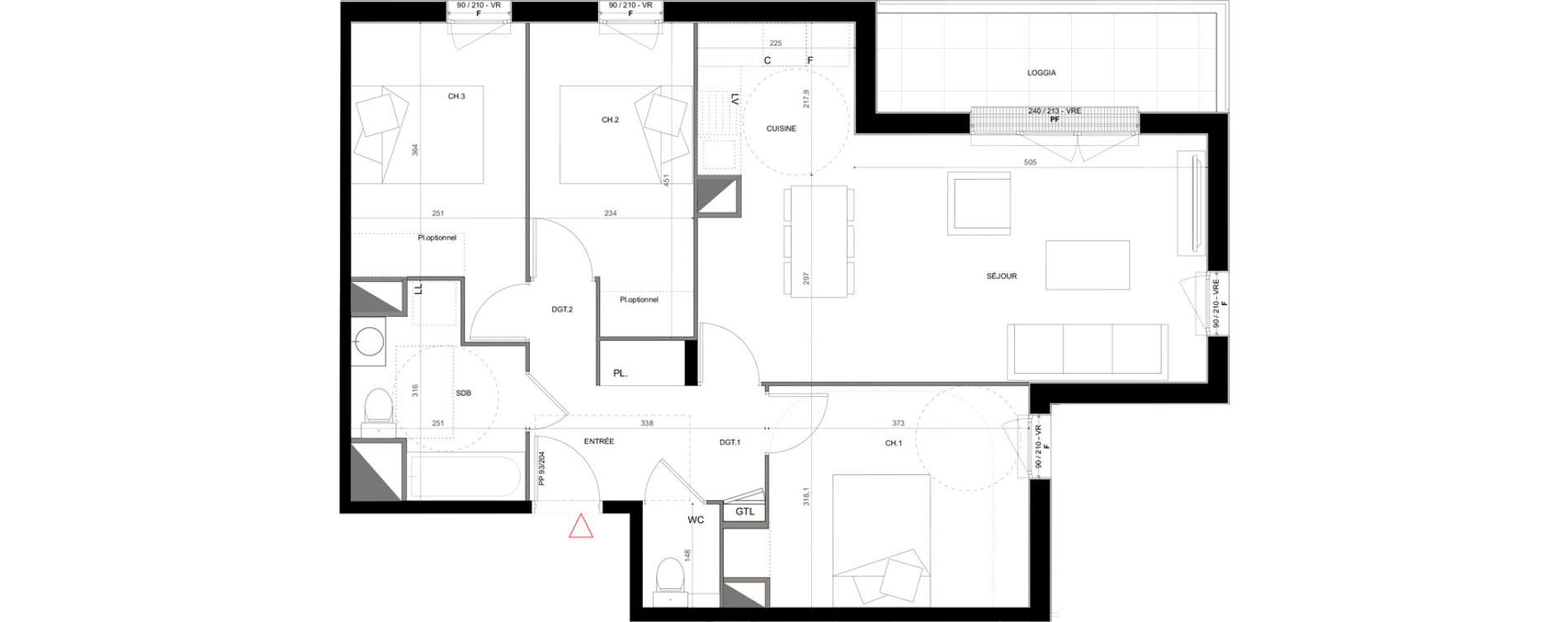 Appartement T4 de 76,10 m2 &agrave; Creil Centre