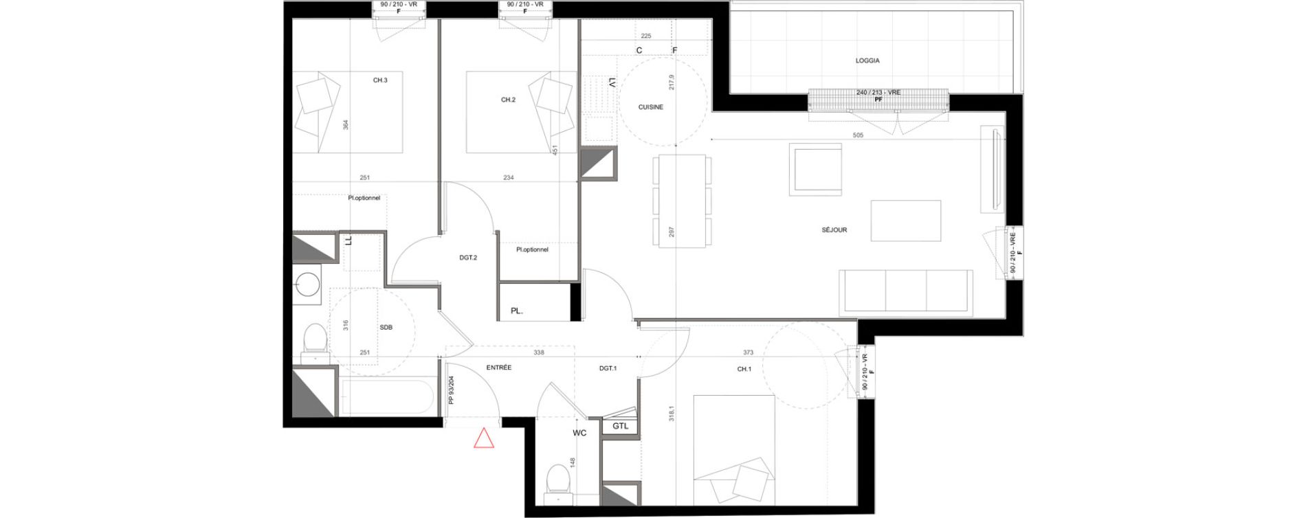 Appartement T4 de 76,10 m2 &agrave; Creil Centre