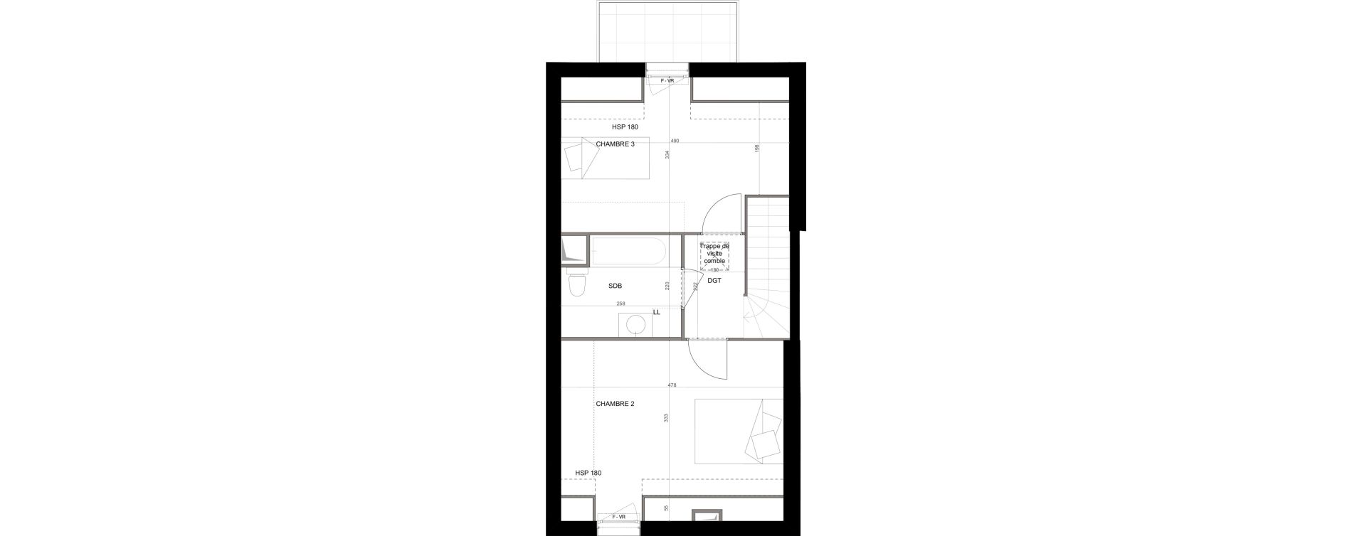 Duplex T4 de 78,14 m2 &agrave; Creil Centre
