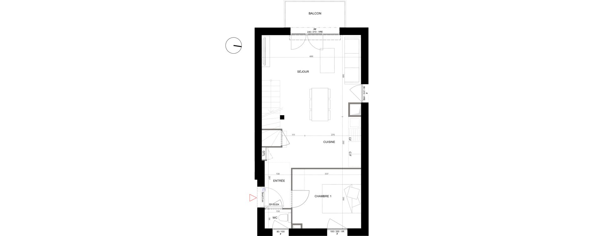 Duplex T4 de 76,40 m2 &agrave; Creil Centre
