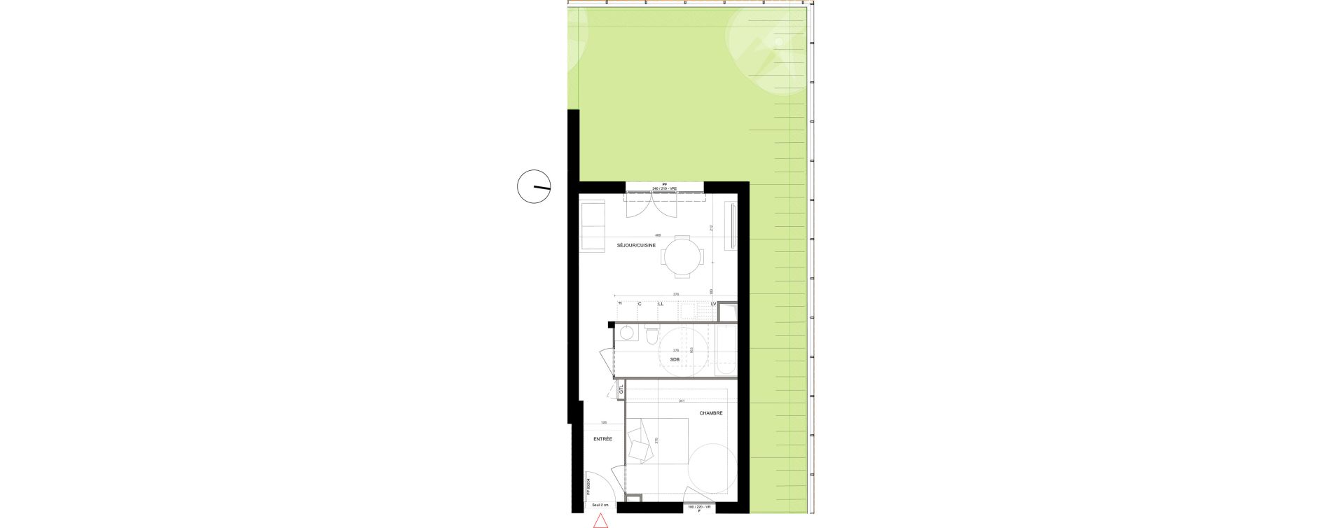 Appartement T2 de 43,80 m2 &agrave; Creil Centre