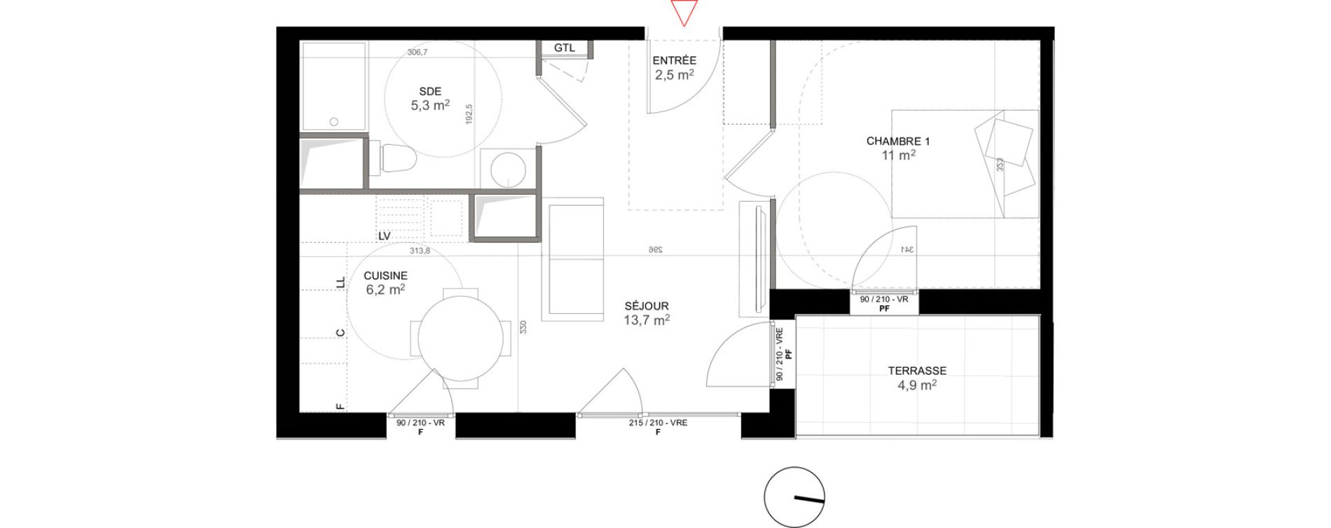 Appartement T2 de 38,70 m2 &agrave; Creil Centre