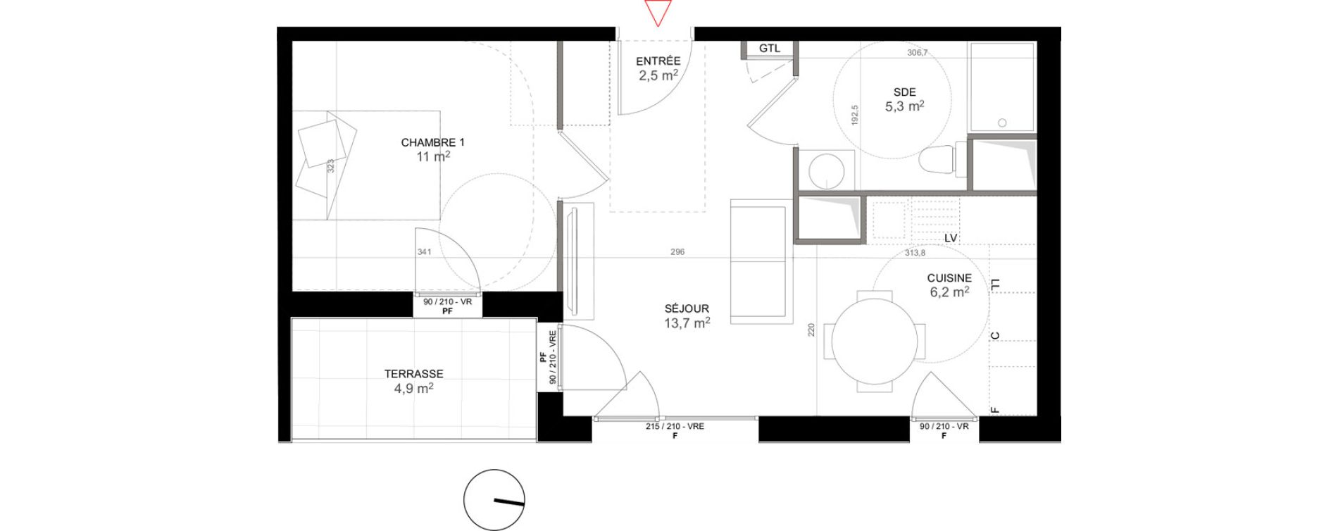 Appartement T2 de 38,70 m2 &agrave; Creil Centre
