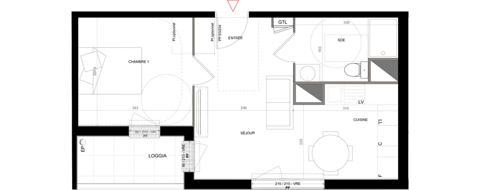 Appartement T2 de 38,90 m2 &agrave; Creil Centre