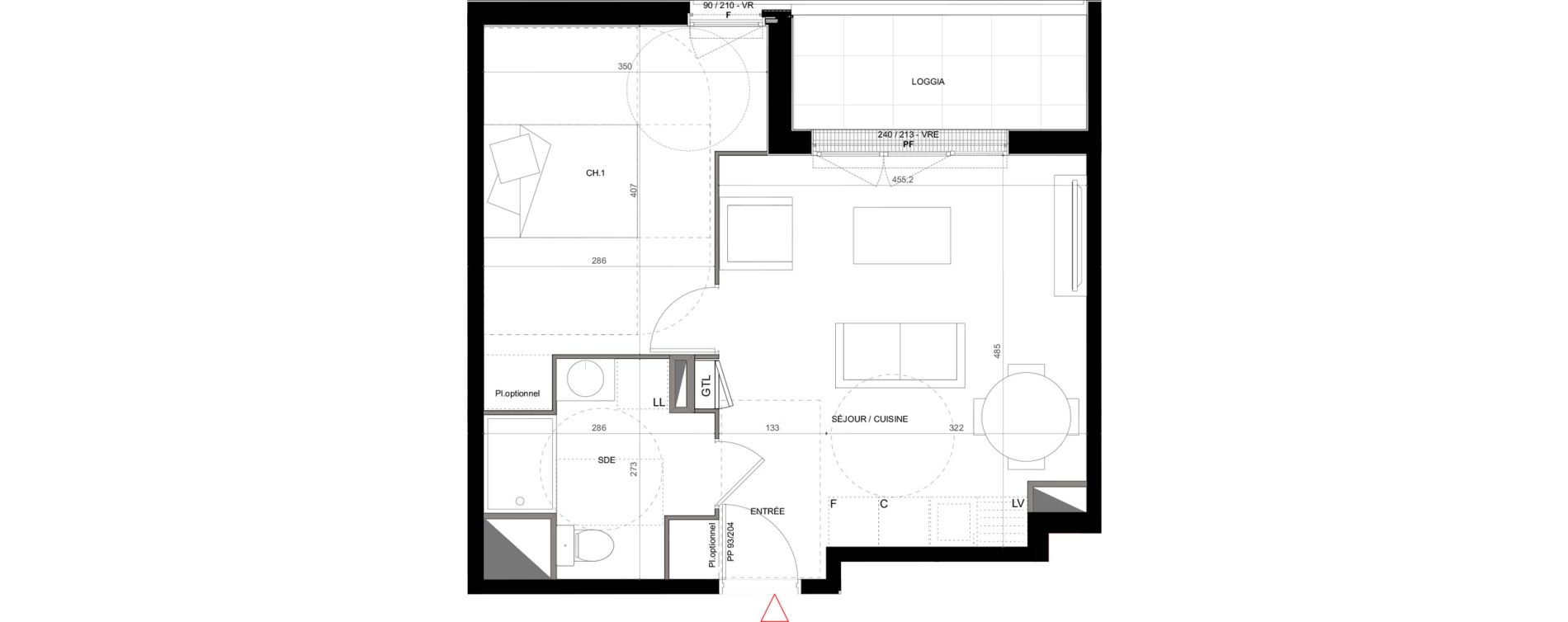 Appartement T2 de 40,70 m2 &agrave; Creil Centre