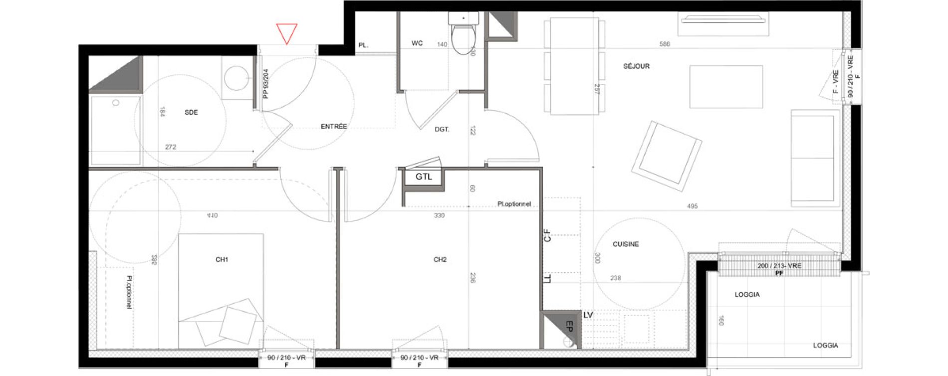 Appartement T3 de 59,10 m2 &agrave; Creil Centre