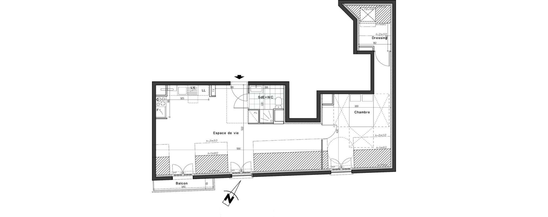 Appartement T2 de 53,78 m2 &agrave; Creil Centre