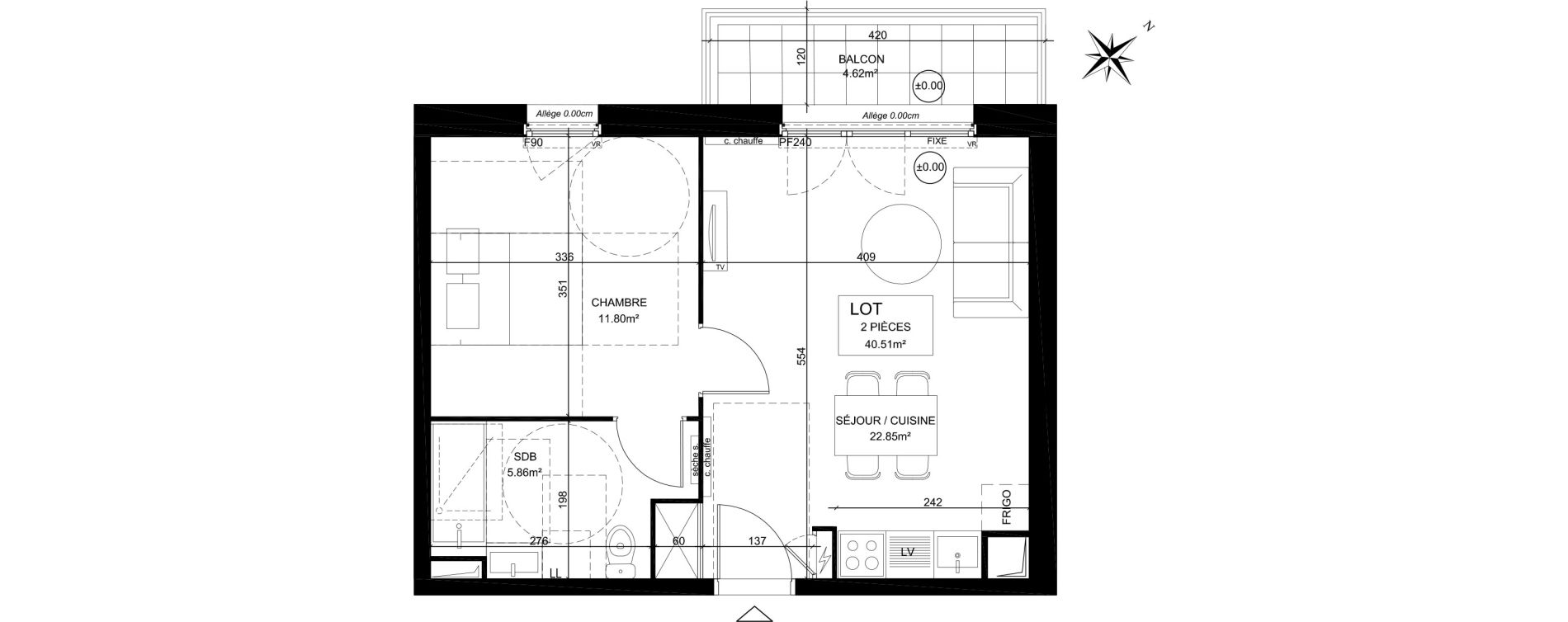 Appartement T2 de 40,13 m2 &agrave; Creil Centre