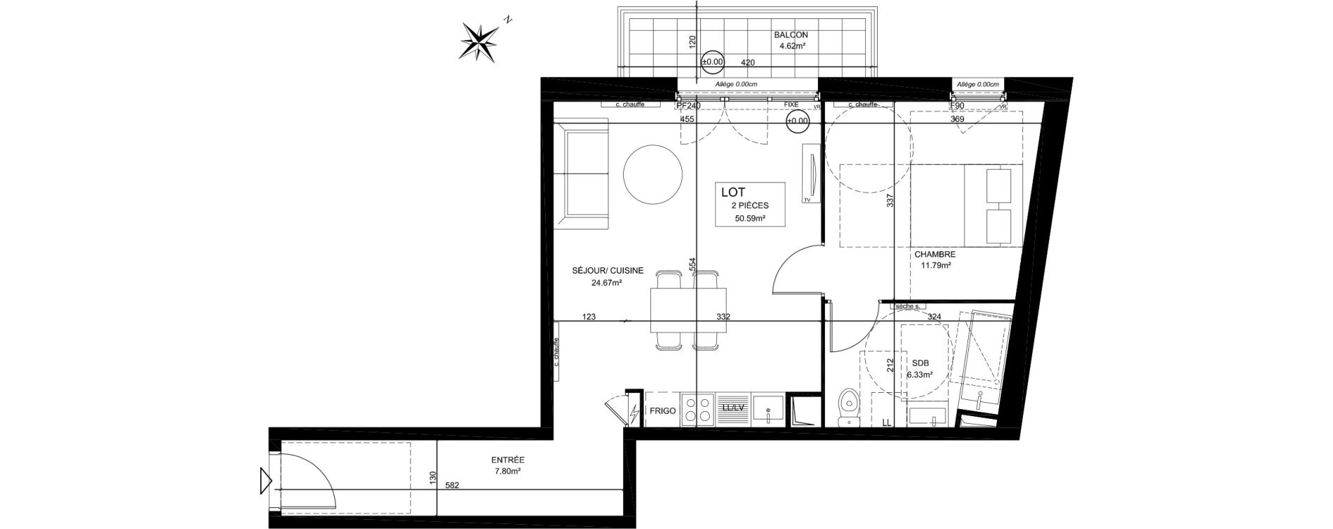 Appartement T2 de 50,59 m2 &agrave; Creil Centre