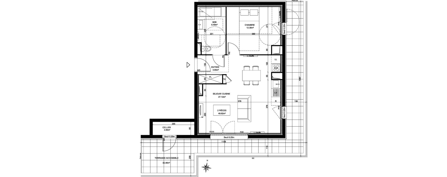 Appartement T2 de 49,82 m2 &agrave; Creil Centre
