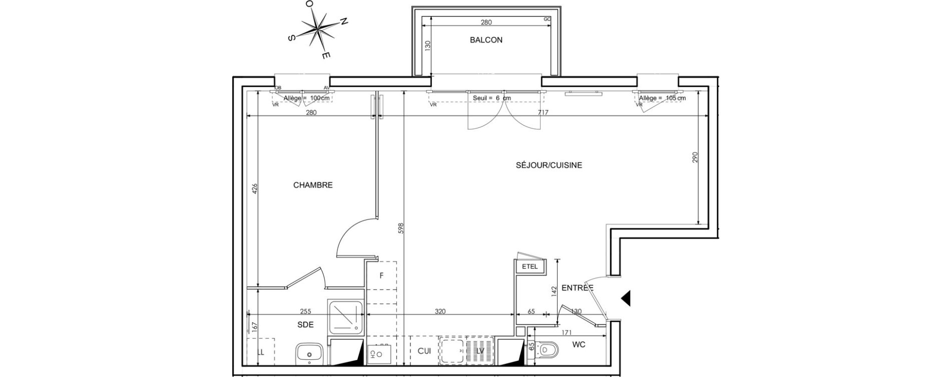 Appartement T2 de 51,20 m2 &agrave; Cr&eacute;py-En-Valois Centre