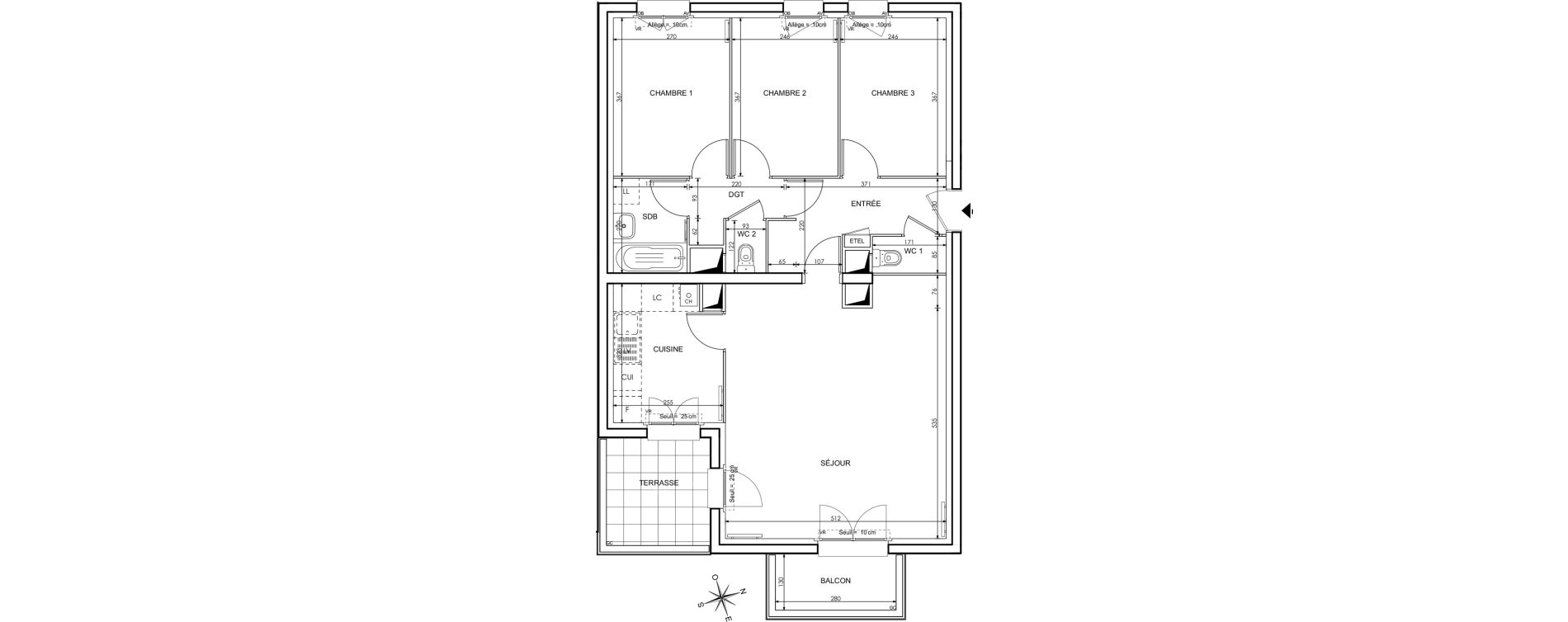 Appartement T4 de 81,46 m2 &agrave; Cr&eacute;py-En-Valois Centre