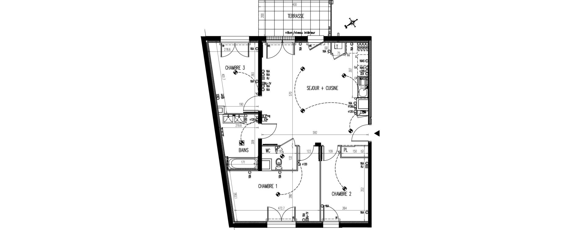Appartement T4 de 77,35 m2 &agrave; Cr&eacute;py-En-Valois Centre